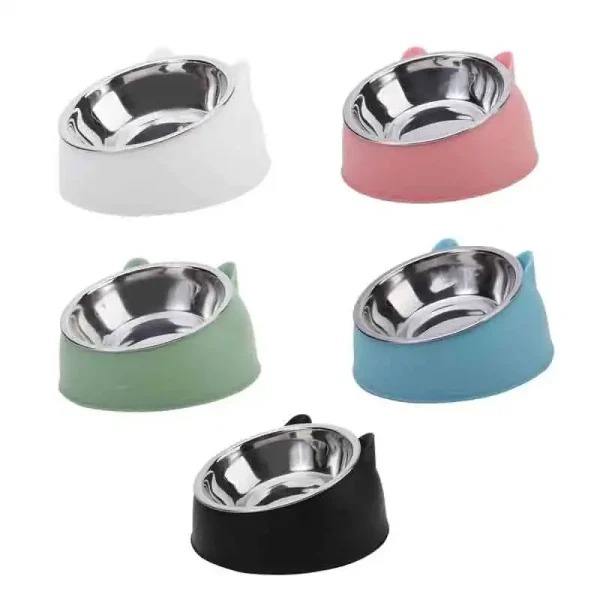 100ML Cat Dog Bowl ,15 Degrees Raised Non Slip Water, Feeder
