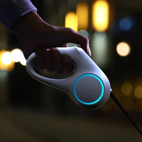 Dog Leash Traction Rope, Flexible Ring Shape with LED Night Light