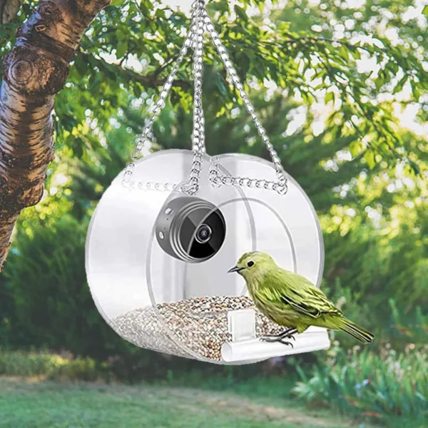 Smart Bird Feeder, Acrylic with Camera,1080P HD Easy Installation for Outdoor Garden