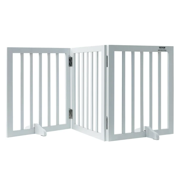 Free Standing Dog Gate with 3 Panels for Narrow Passageways