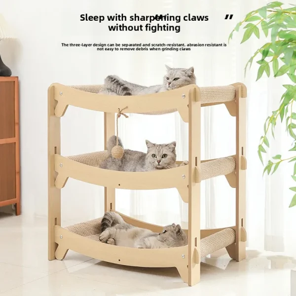 Cat Tree with Scratching Posts, Plush Bed Lounge