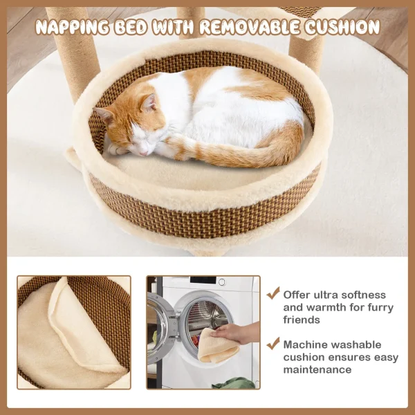 Multi-Level Cat Tree Tower, 90 cm Climbing Stand Scratching Posts
