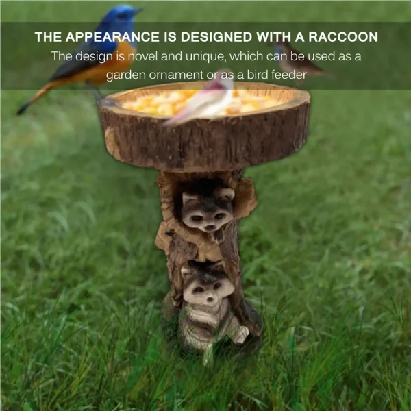 Raccoon Resin Decoration, Multipurpose Bird Feeder