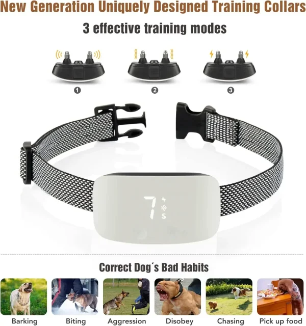 Automatic Anti Barking Dog Collar, Rechargeable Bark Stopper