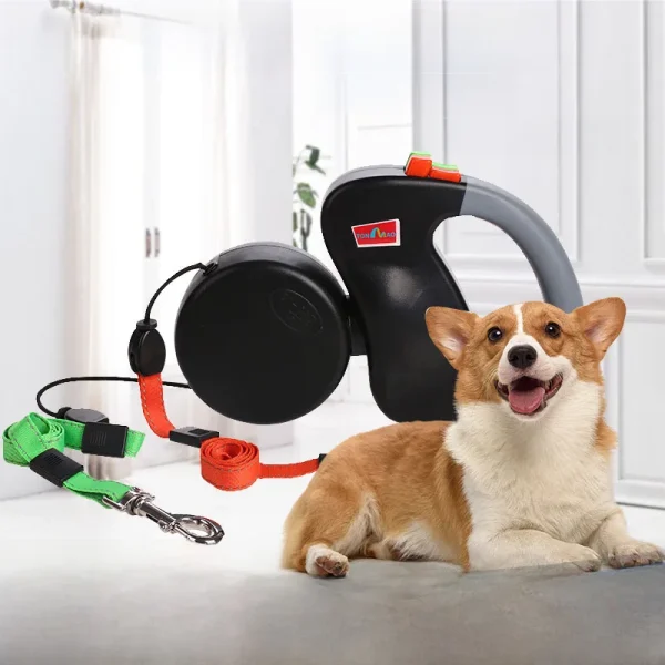 Automatic Retractable Double Leash